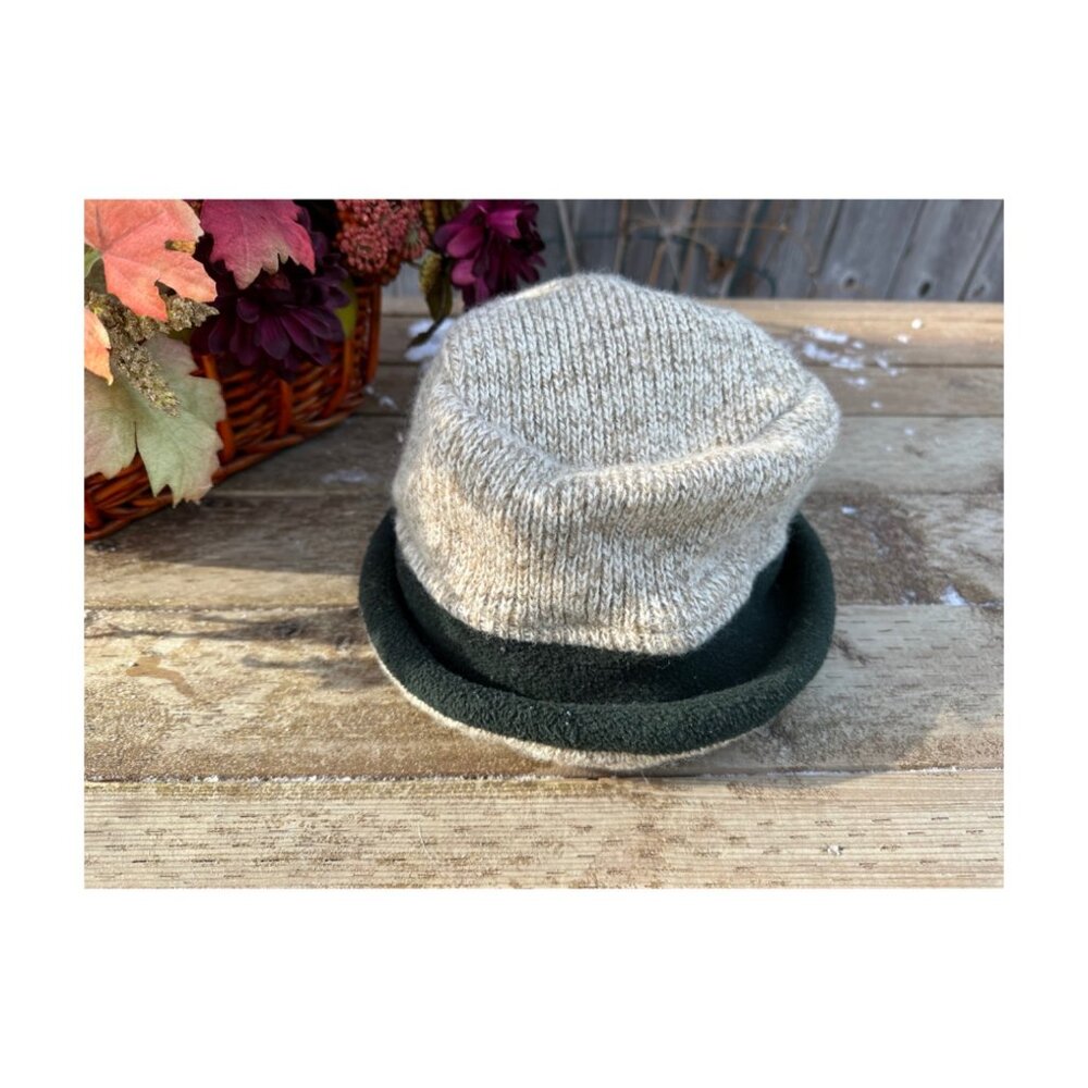 90s Wool Blend Bucket Hat Grey Green Adult